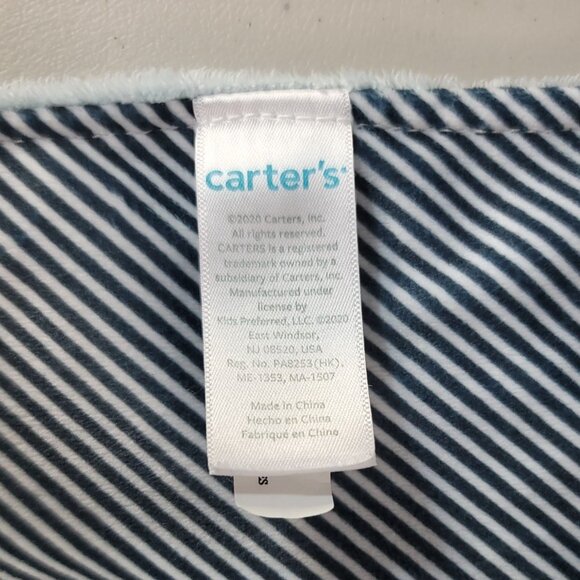 Carter's Lovey Hugging Dinosaur Triceratops Blue 12" Striped Gray Plush 2020 - Picture 10 of 11